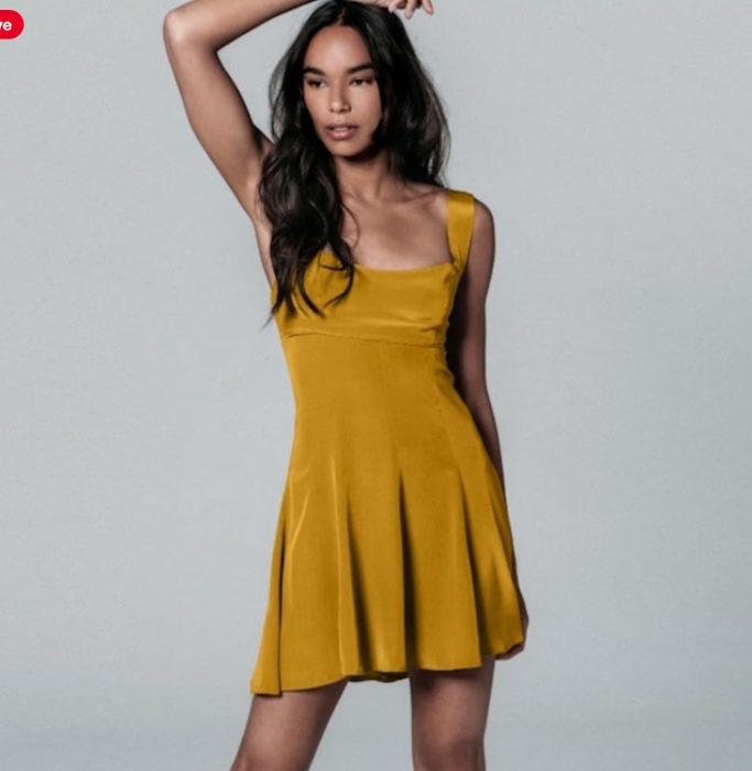 Lily Phellera, Silk Omahyra Mini Dress In Mustard 