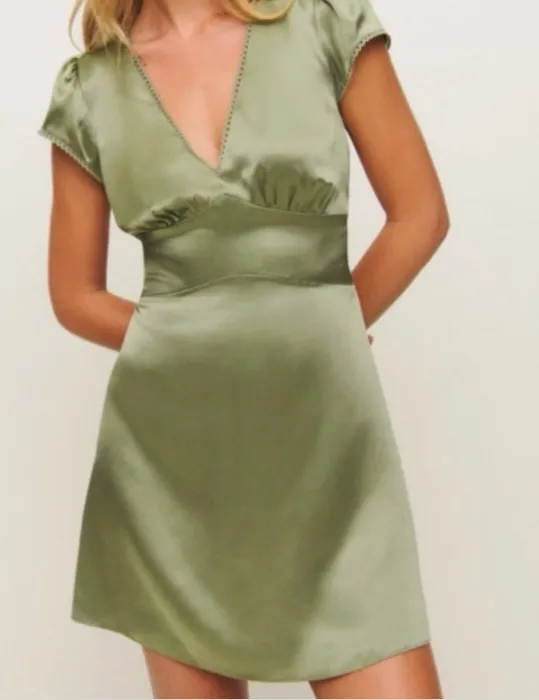 Amelia Silk Dress in Sage 
