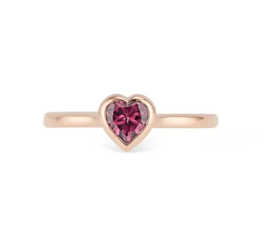 0.50ct Heart Rhodolite Garnet Ring | Rose Gold / Rhodolite Garnet / 6