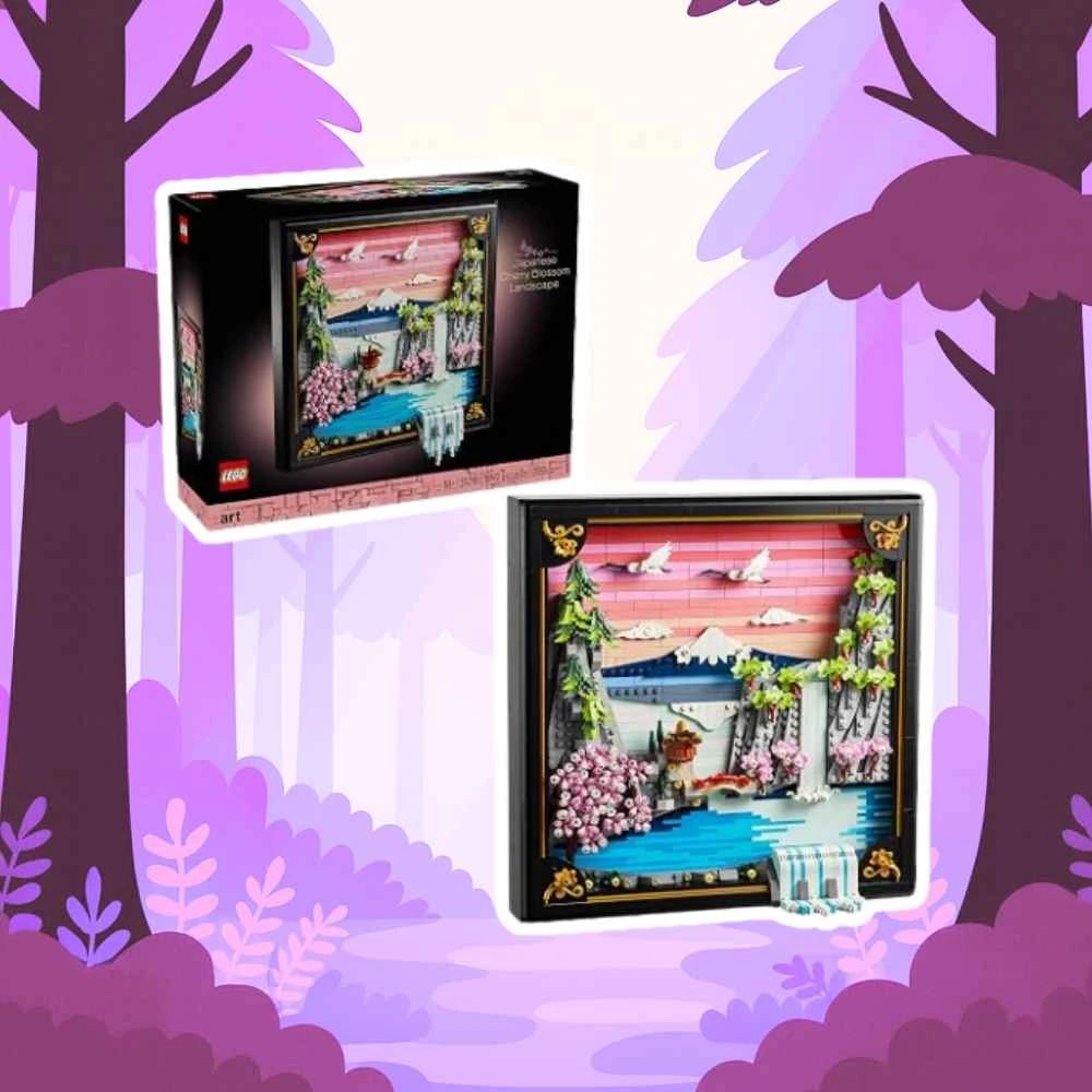 LEGO Art Japanese Cherry Blossom Landscape Building Set for Adults - Room Decoration & Gift for Women & Men, Ages 18+ - Framed Wall Decor, Stand or Hang to Display - 31218
