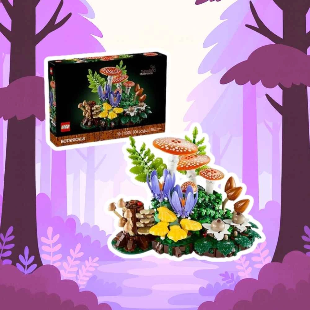 LEGO Botanicals Woodland Mushrooms - Building Set for Adults, Ages 18+ - Mushroom Decor for Home Office or Desk - Gifts for Women & Men - Craft Activity - 11505