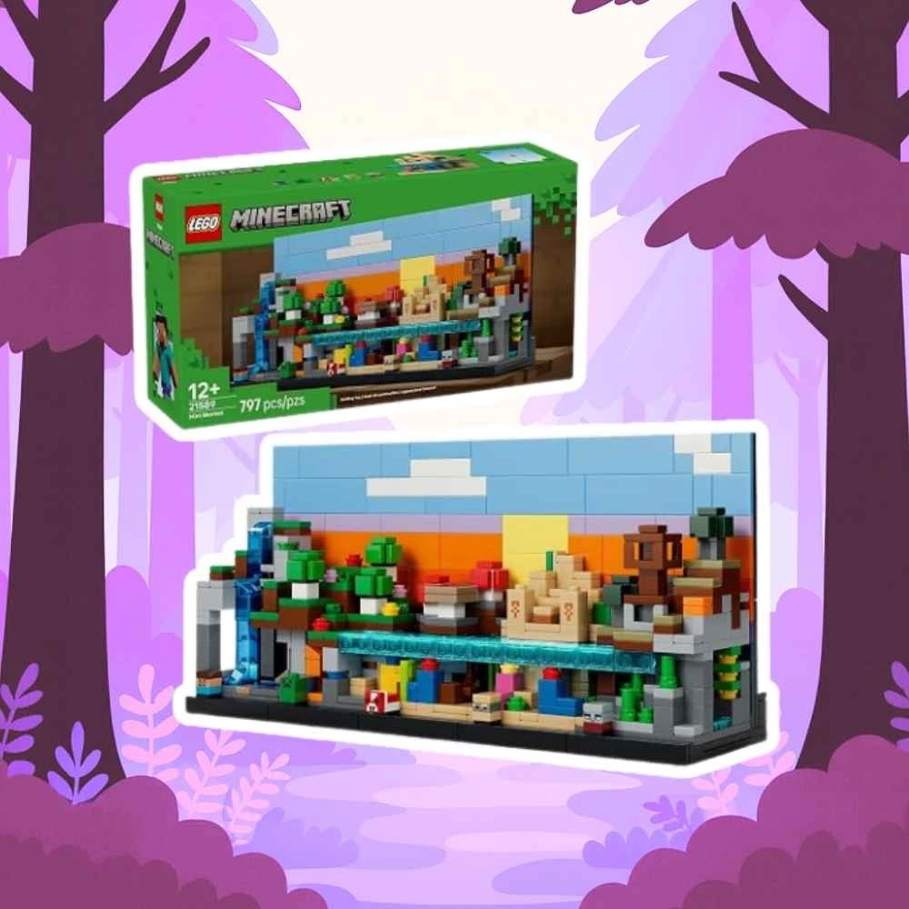 LEGO Minecraft Mini Biomes Building & Pretend Play Toy for Boys & Girls - Video Game Playset & Toy Figures for Preteens, Ages 12 + - W/2 Minifigures & 3 Microfigures - Gift Idea for Birthdays - 21589