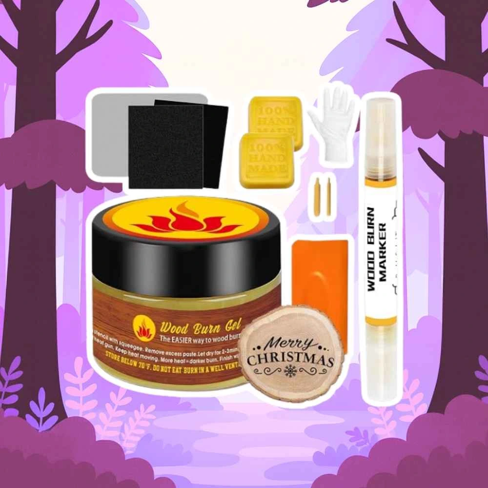 1DFAUL Wood Burn Paste Pen Kit, 4OZ Wooden Burning Gel, Double Sided Wood Burn Marker Kit for DIY Beautiful Wooden Burning in Minutes, Perfect for Beginners Handmade Meaningful Gifts