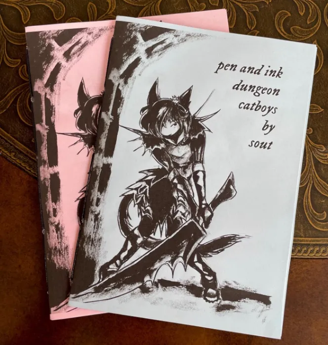 Pen and Ink Dungeon Catboys Sketchbook Zine