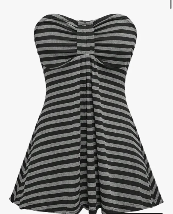 Grey and black tube top 