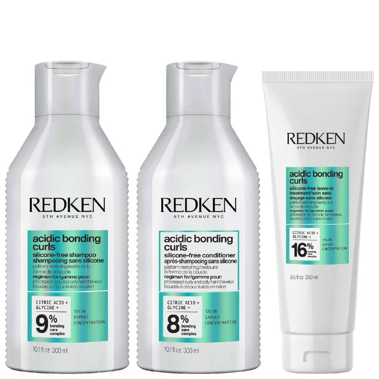 Redken Trio: Acidic Bonding Curls Shampoo, Conditioner & Leave-In Hair Treatment