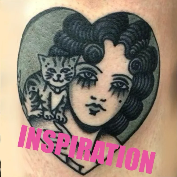 TATTOO 1. Portrait of me with my cat.
