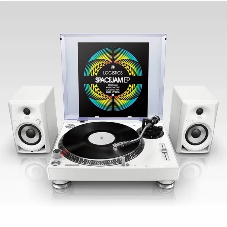 Pioneer DJ PLX-500-W Direct Drive DJ Turntable + 4” Speakers White
