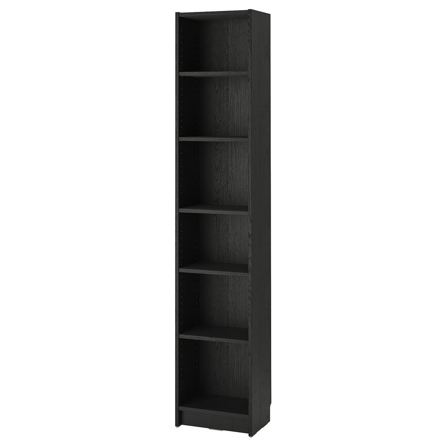 BILLY Bookcase - black oak effect 15 3/4x11x79 1/2 "