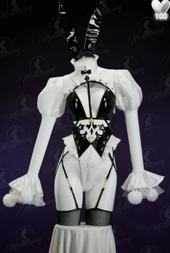 MOBBUNNY X DISHWASHER1910 2B Derivative Sexy Lingerie Bunny Girl Bodysuit with Short Top and Tail