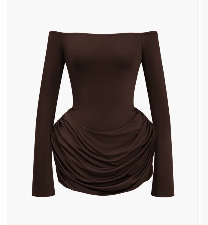 Ruched Off Shoulder Mini Dress
