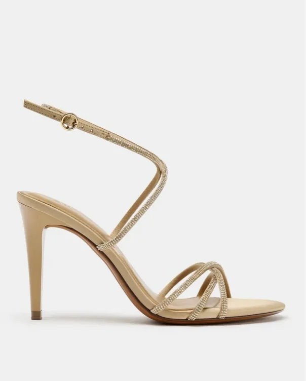 HIGH-HEELS SANDALS WITH RHINESTONES