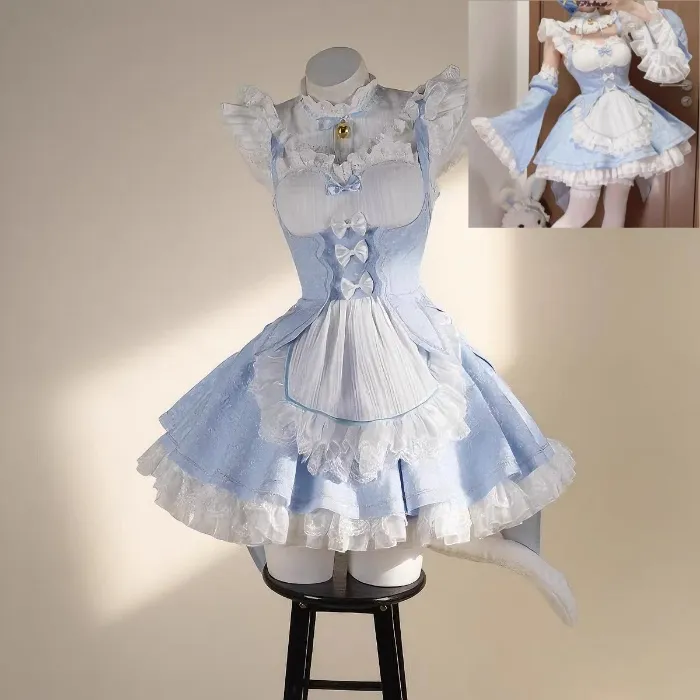 Rem "Re:Zero" Light Blue Maid Cosplay