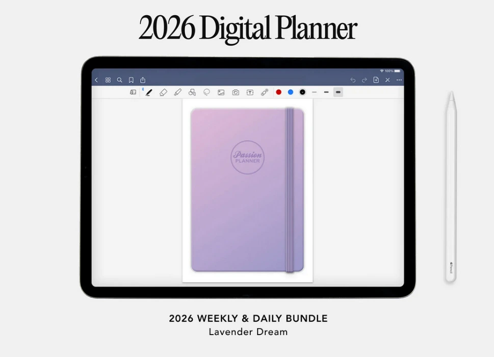 Digital Planner - 2026 Weekly & Daily - Lavender Dream Bundle