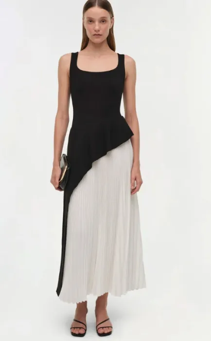 Zayla Pleated Midi Dress | BLACK MULTI / 4