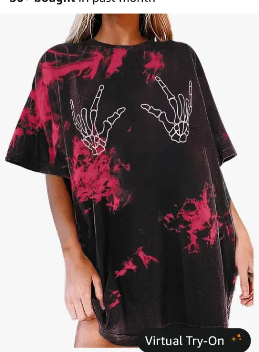 Avanova Women Graphic Letter Print Oversized T Shirt Short Sleeve Casual Summer Loose Fit Tee Top