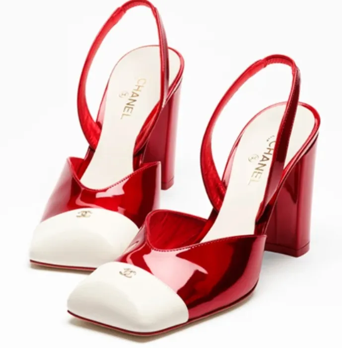 Chanel Cherry Red Slingbacks