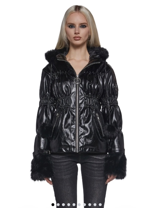 PUFFER JACKET WITH FAUX FUR TRIM