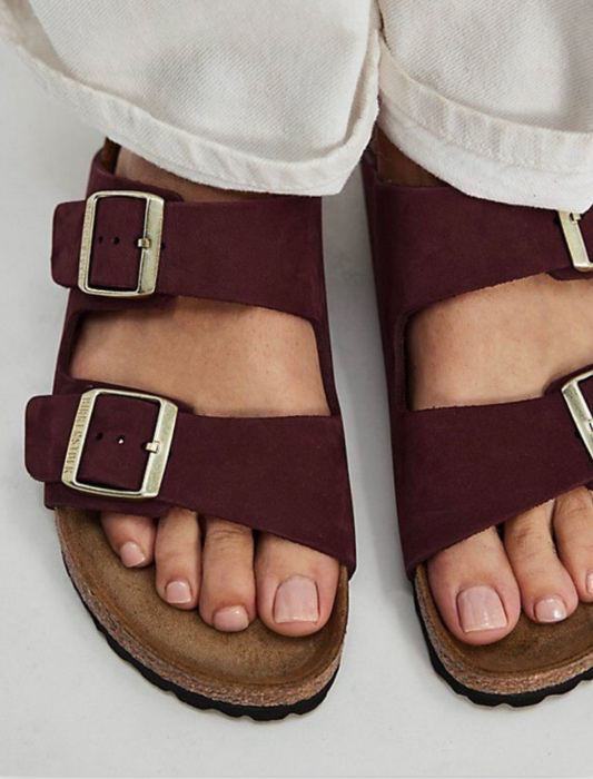 Red Birkenstock Arizona Oiled Leather Zinfandel Sandals | 36 N / Red