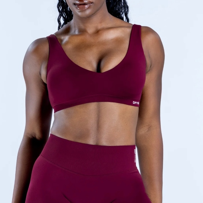 DFYNE Winter Berry Impact Scoop Back Bra