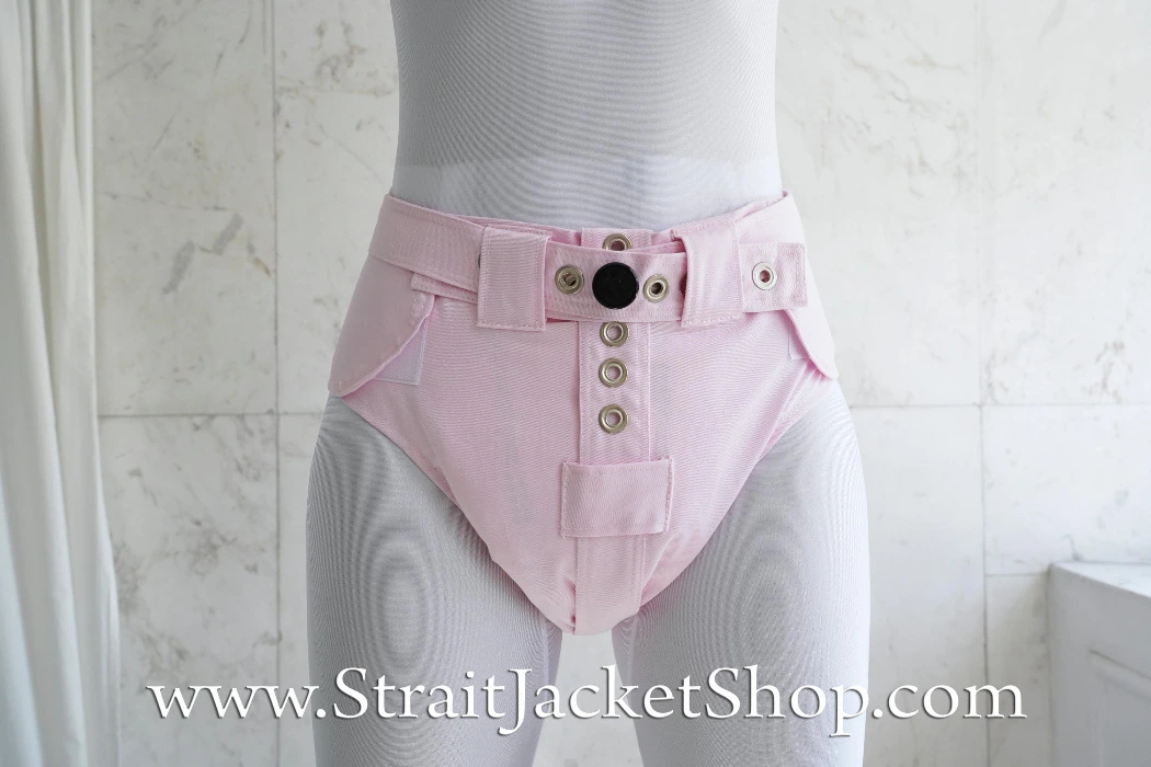 Pink Anti Diaper Removal Pants with Segufix Locks and Hook and Loop Slim Fit Closing