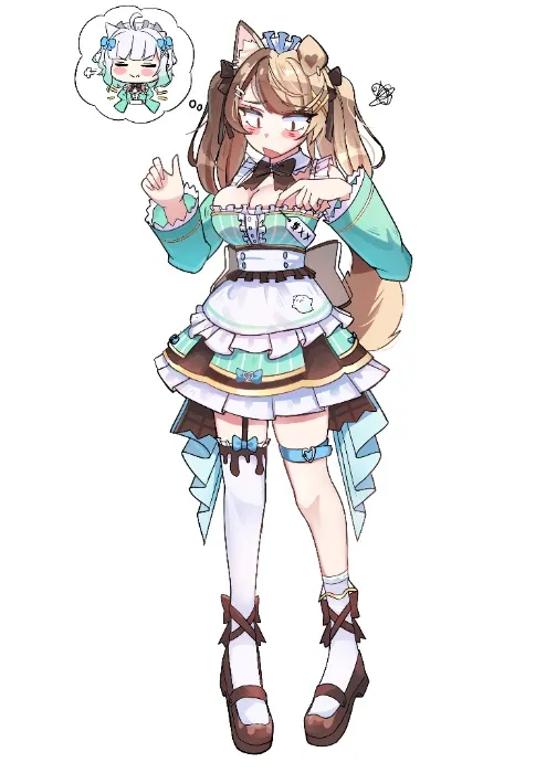 [Wetrose] Vtuber Mint Fantome Ghost Maid Outfit Cosplay Costume Minto