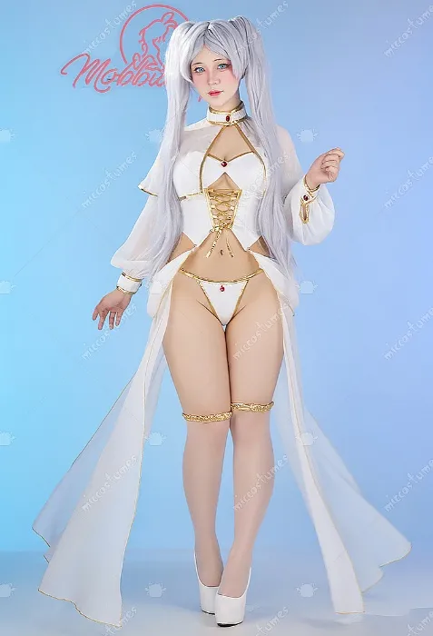 Friren Derivative Sexy Lingerie Set Top Skirt and Cape with Panty and Thigh-high Stockings