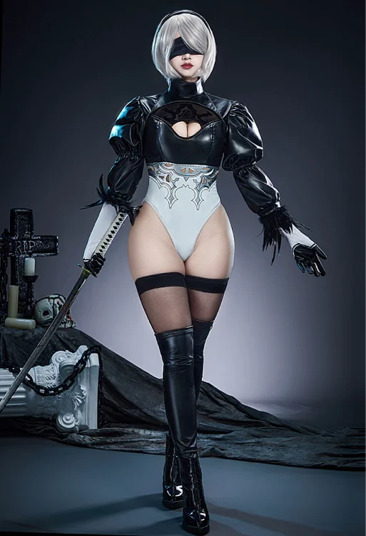 Goddess of Victory: Nikke x Nr:Automata No. 2 Cosplay Costume Bodysuit with Gloves and Eye Patch