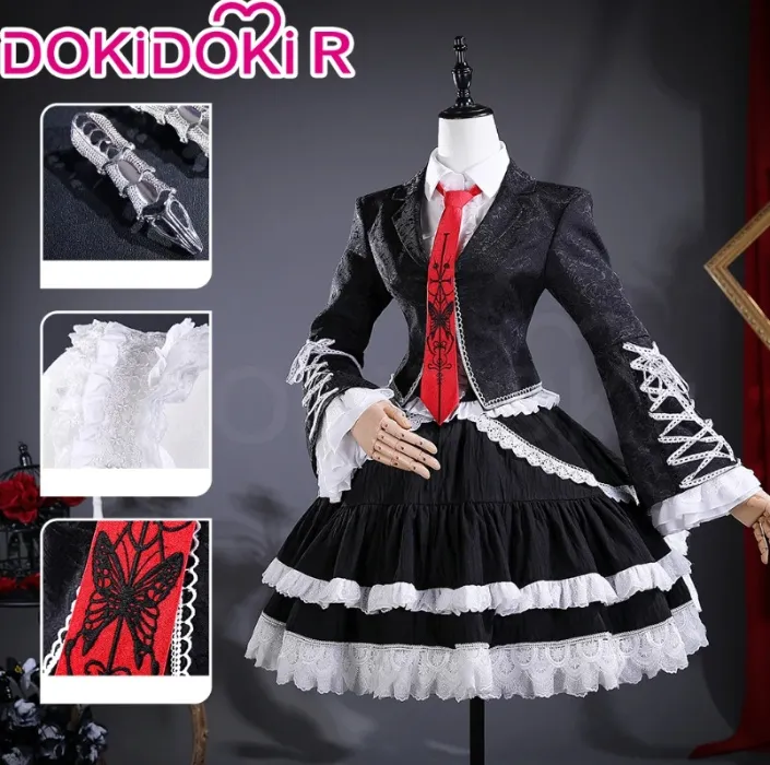 DokiDoki-R Game Cosplay Black Maid Dress Costume