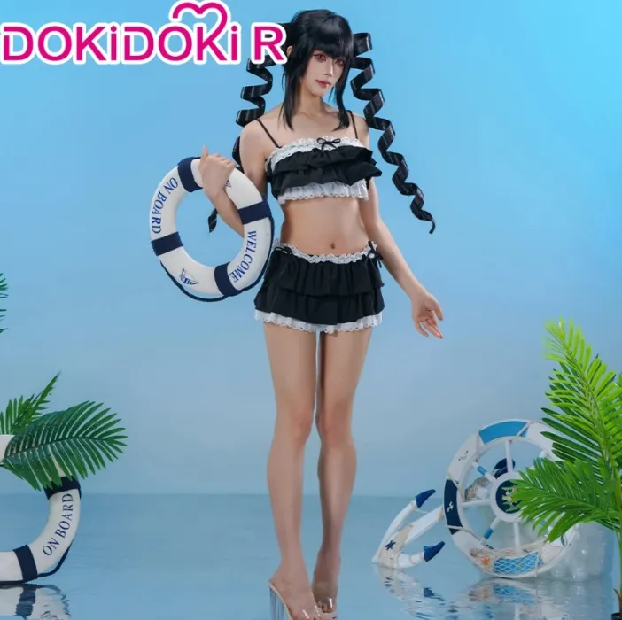 DokiDoki-R Game Cosplay Black White Summer Costume Swim Suit