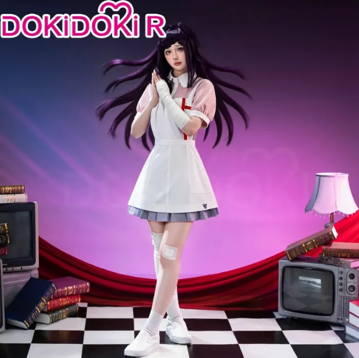 DokiDoki-R Game Cosplay Pink Maid Dress Costume Halloween