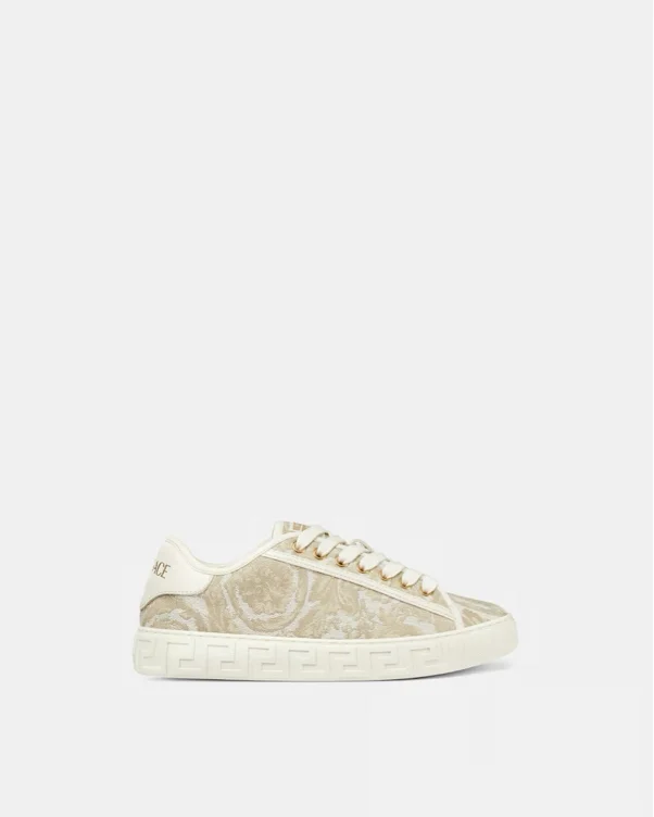 Greca Jacquard Canvas Sneakers 