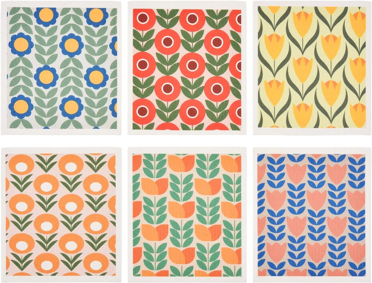 Retro Flower Swedish Dishcloths