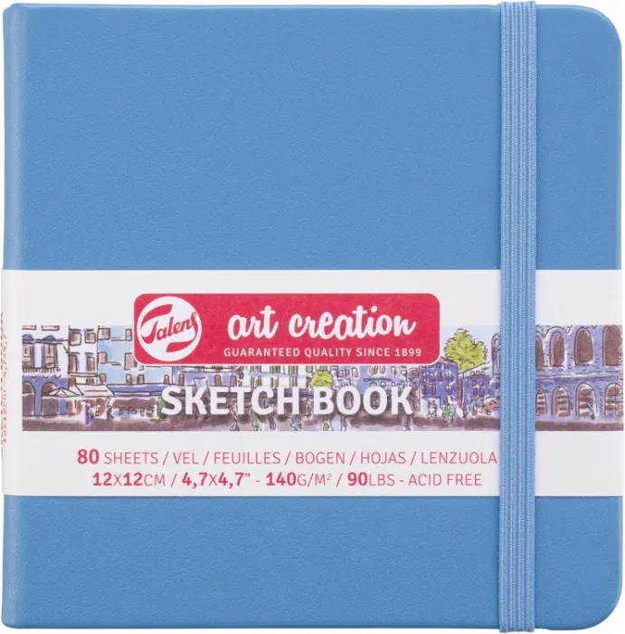Talens Art Creation Sketchbook - Lake Blue - 12x12cm - 140g - 80 Sheets - Hard-Bound - Multipurpose Drawing Paper : Amazon.ie: Videogames