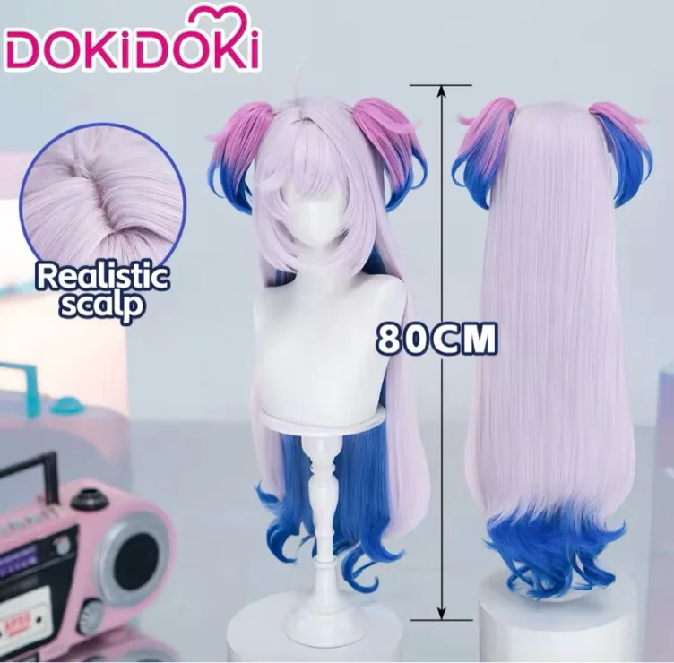 Poisonn Denpa Girl  Wig Game NEEDY GIRL OVERDOSE DokiDoki Long Hair Purple Lollipop 