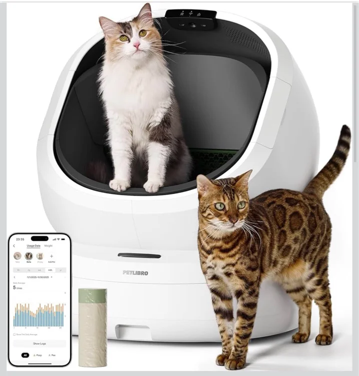 PETLIBRO Luma Automatic Cat Litter Box AI Camera Waste Analysis, Triple Safety Protection Self Cleaning Litter Box, Odor Control in-App Usage Tracking, Open-Top Multi-Cat Recognition LitterBox