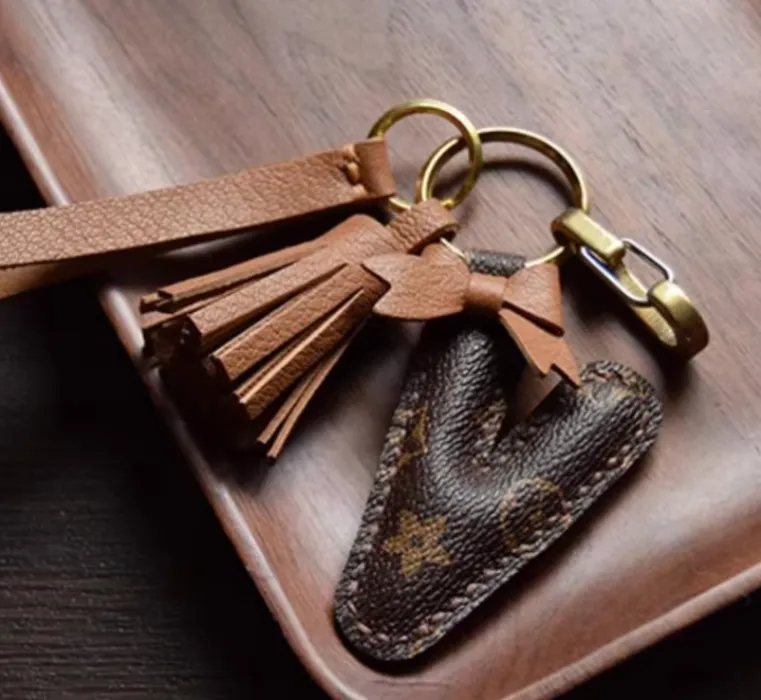 Personalized Leather Keychain: Monogrammed Alphabet Bag Charm