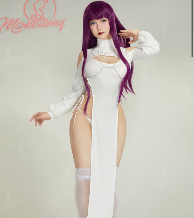 Fern Derivative Lingerie with Stockings Chest Chain