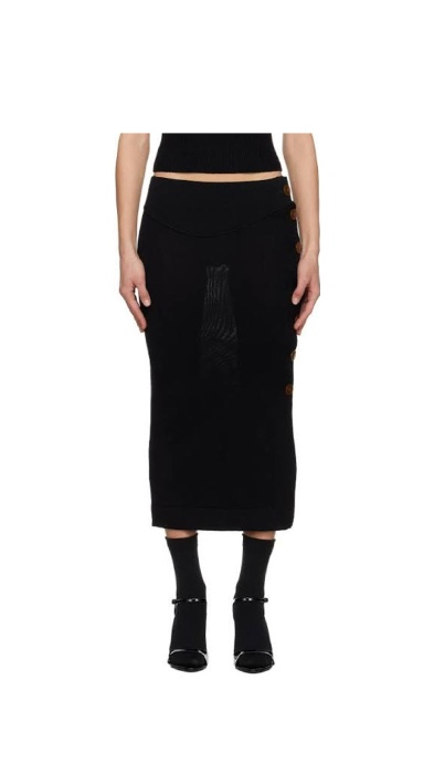 Black Pamela Midi Skirt