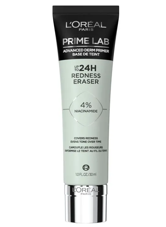 L'Oréal Paris - Długotrwała jednolita baza do pielęgnacji - utrwalenie makijażu 24H - Formuła 4% niacynamidu - Jasna skóra - Prime Lab Redness Eraser - 30 ml : Amazon.pl: Uroda