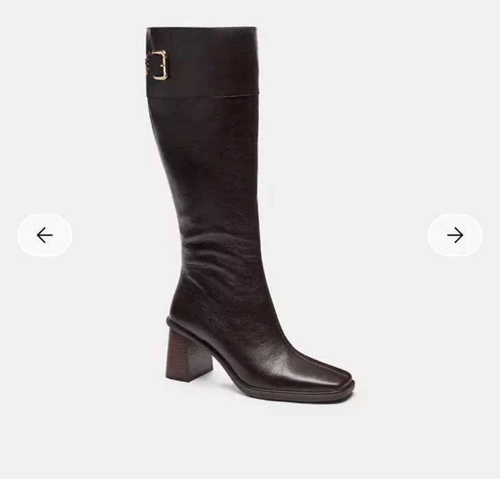 Extended Calf Heeled Buckle Boot