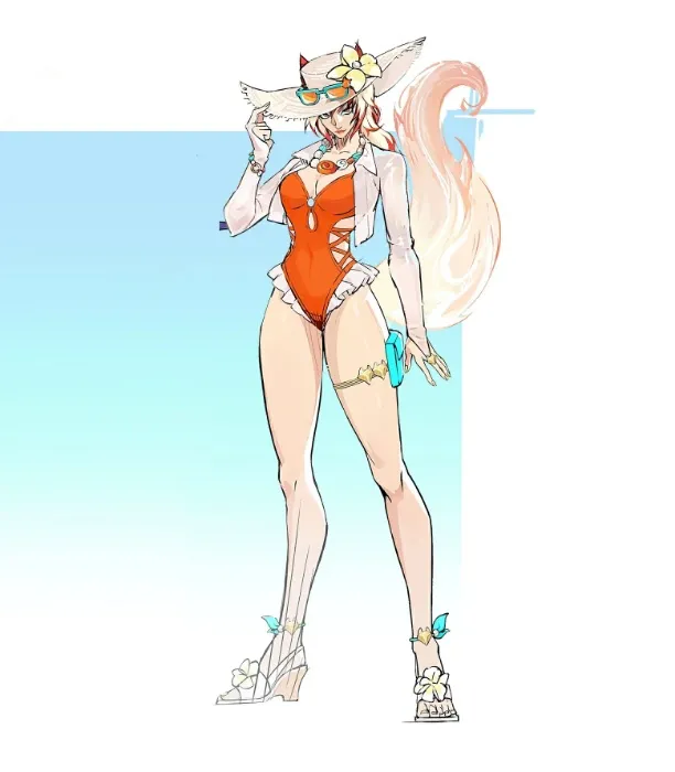 Swimsuit White Fox
