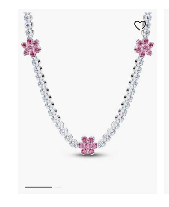 Pandora Pink Flower Tennis Necklace