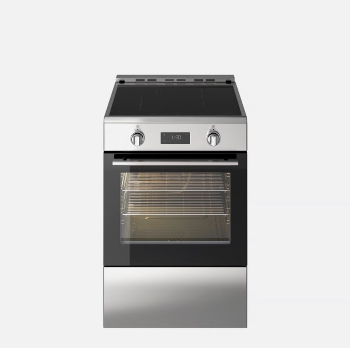 ÖRMINGE Range with induction cooktop, Stainless steel, 24 " - IKEA