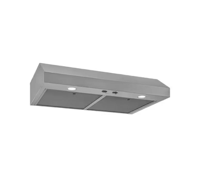 Broan-NuTone Glacier 24 Inch Range Hood + Ducting Supplies through attic