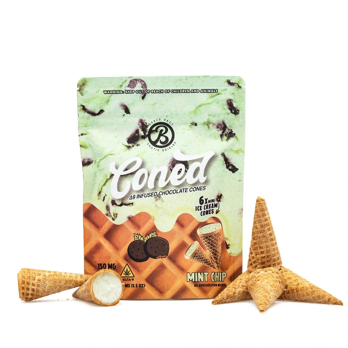 Baked Bags Delta 9 THC Coned - Mint Chip (150 mg Total Delta 9 THC)
