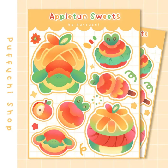Appletun · Pokemon Stickers · Vinyl Sticker Sheet 