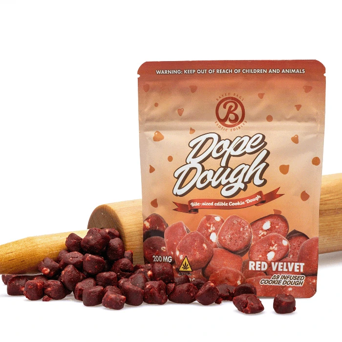 Baked Bags Delta 9 THC Dope Dough - Red Velvet (200 mg Total Delta 9 THC)