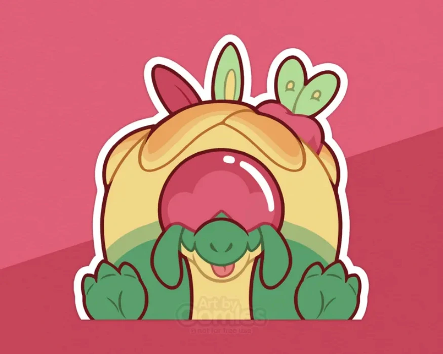 Apple Dragon Peeker / Peekaboo Sticker 