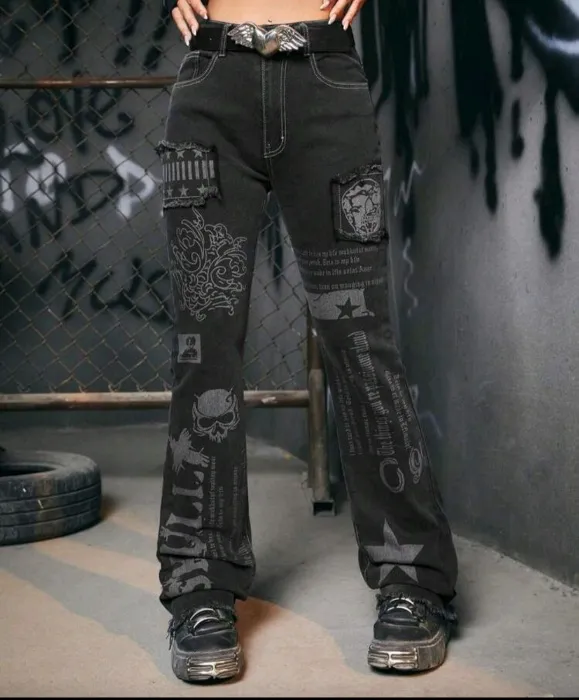 Grunge Pants Black & Grey